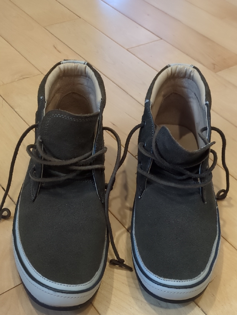 John Varvatos Men's Casual High-Top Suede Lace-Up Shoes in Dark Green